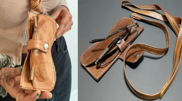 Leather Eyeglass / Sunglass case with neck strap